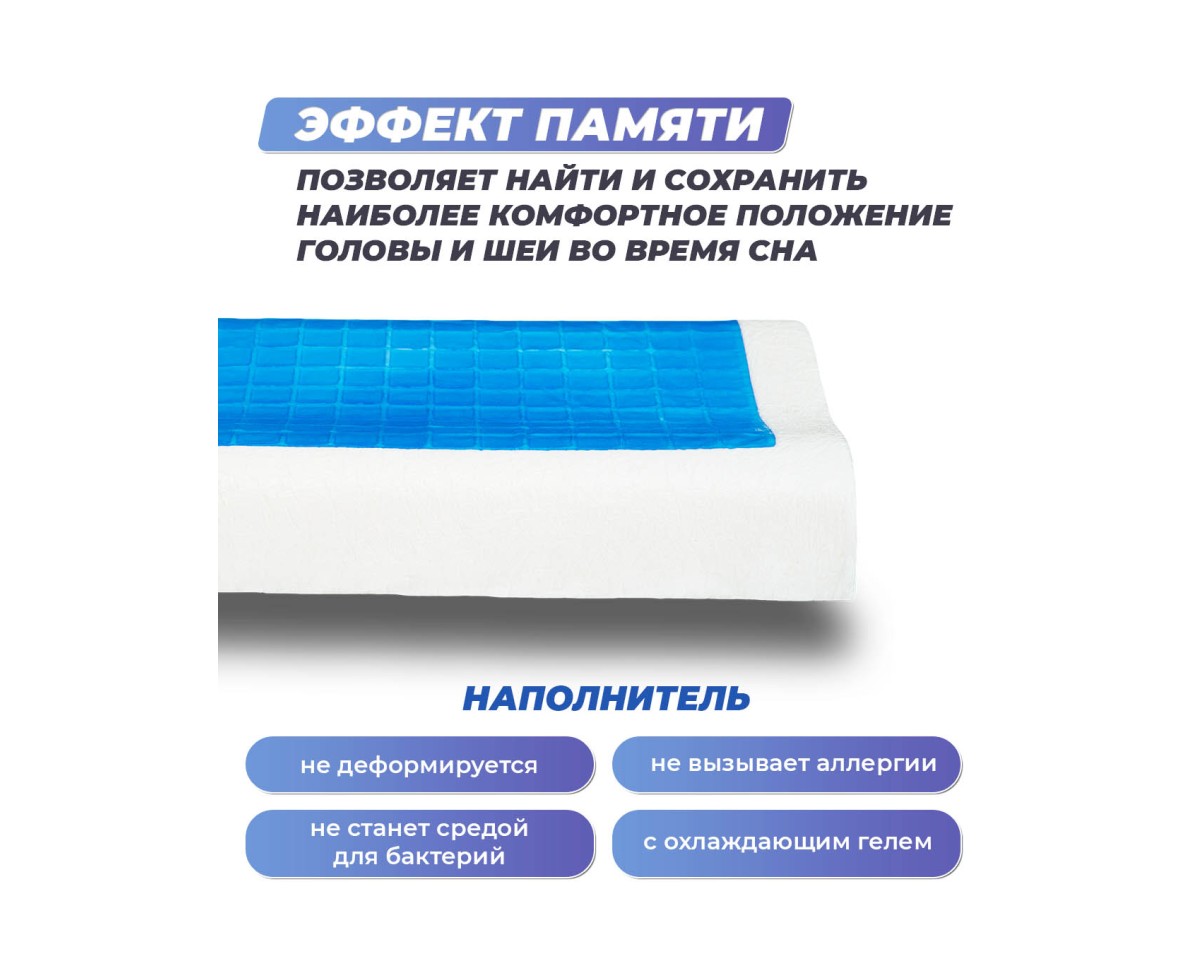 Анатомическая подушка Фабрика сна Memory-5 M ergo-gel