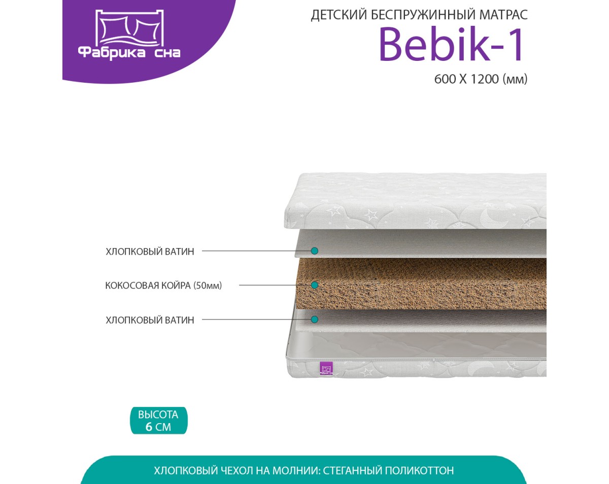 Детский Матрас Фабрика сна Bebik-1 60х120