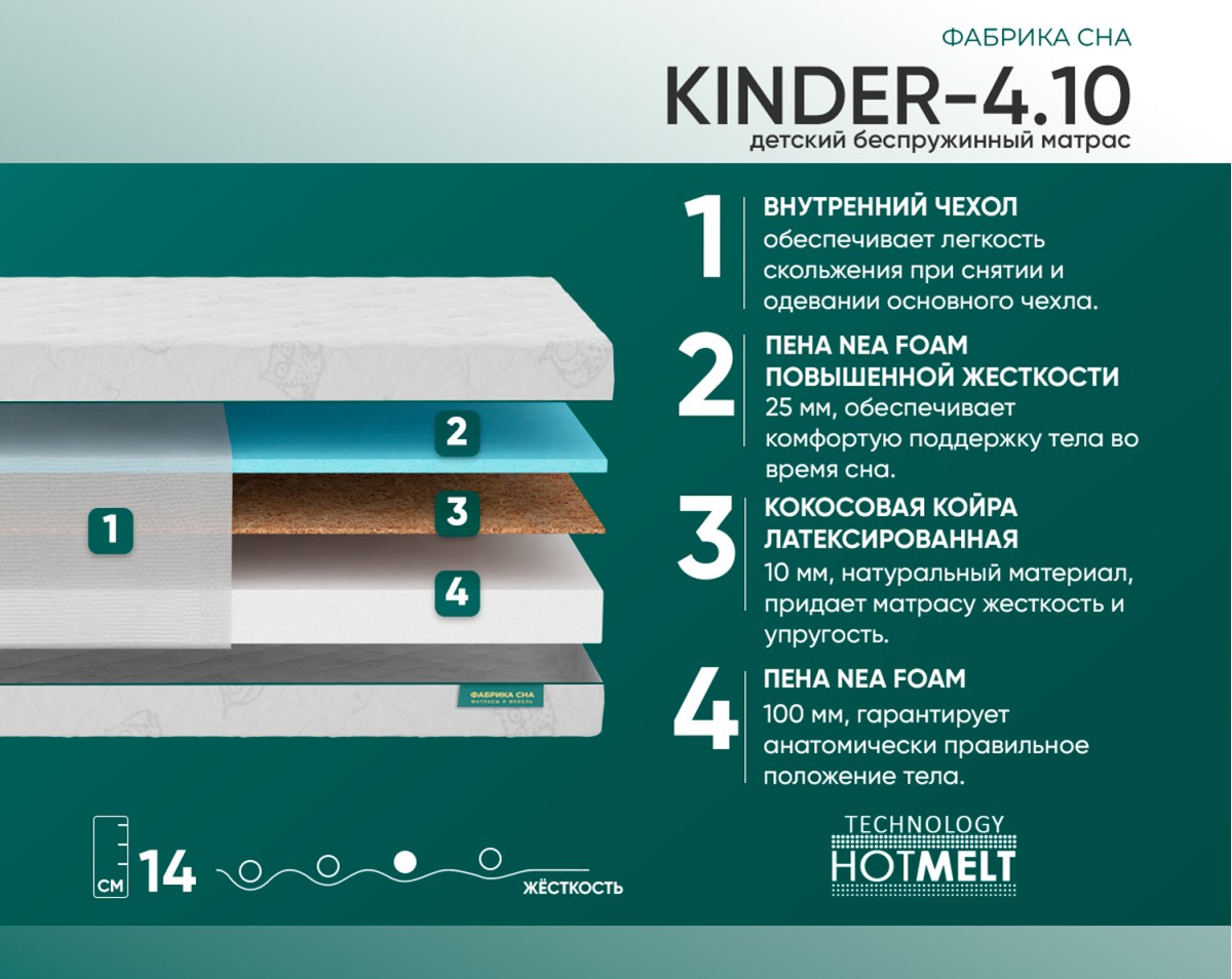 Матрас Фабрика сна Киндер-4.10 80х180