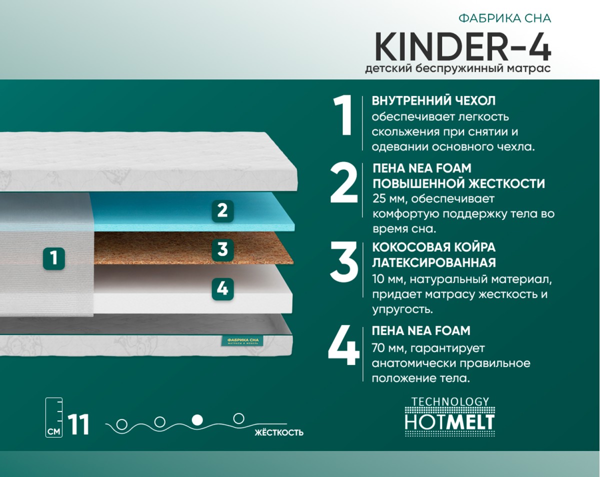 Матрас Фабрика сна Киндер-4 70х140