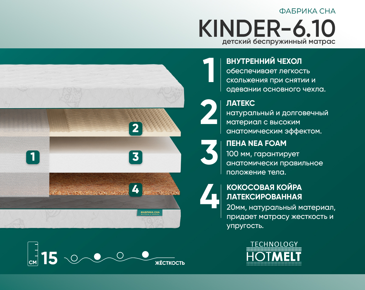 Матрас Фабрика сна Киндер-6.10 70х140